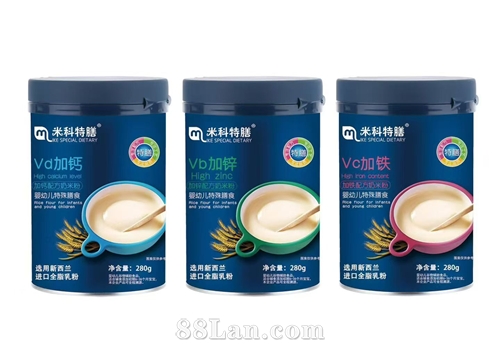 米科特膳VC加铁、VD加钙、VB加锌罐装营养配方米粉  OEM贴牌代工定制