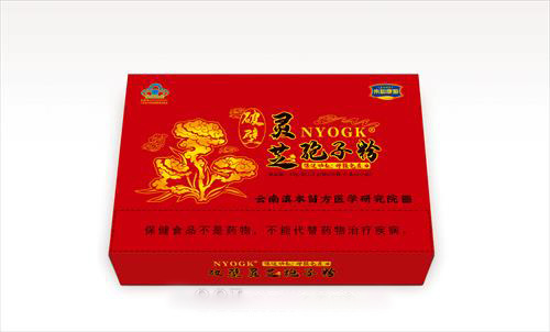 NYOGK牌破壁灵芝孢子粉每100g含；多糖0.9g、总三萜3g